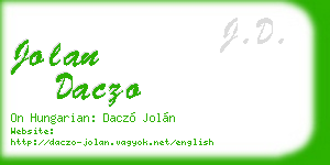 jolan daczo business card
