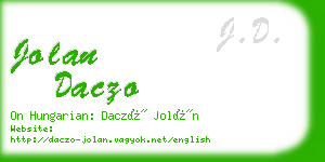 jolan daczo business card